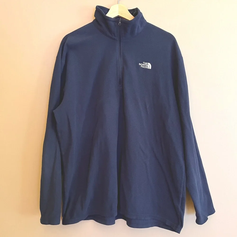 The North Face Mens Navy Blue TKA 100 Glacier Quarter Zip Fleece Pullover XL